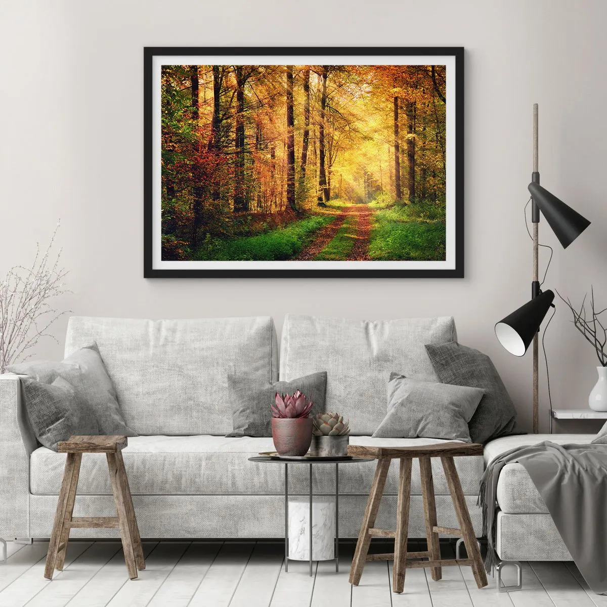 Affisch i svart ram - Skogsguld tystnad - 91x61 cm