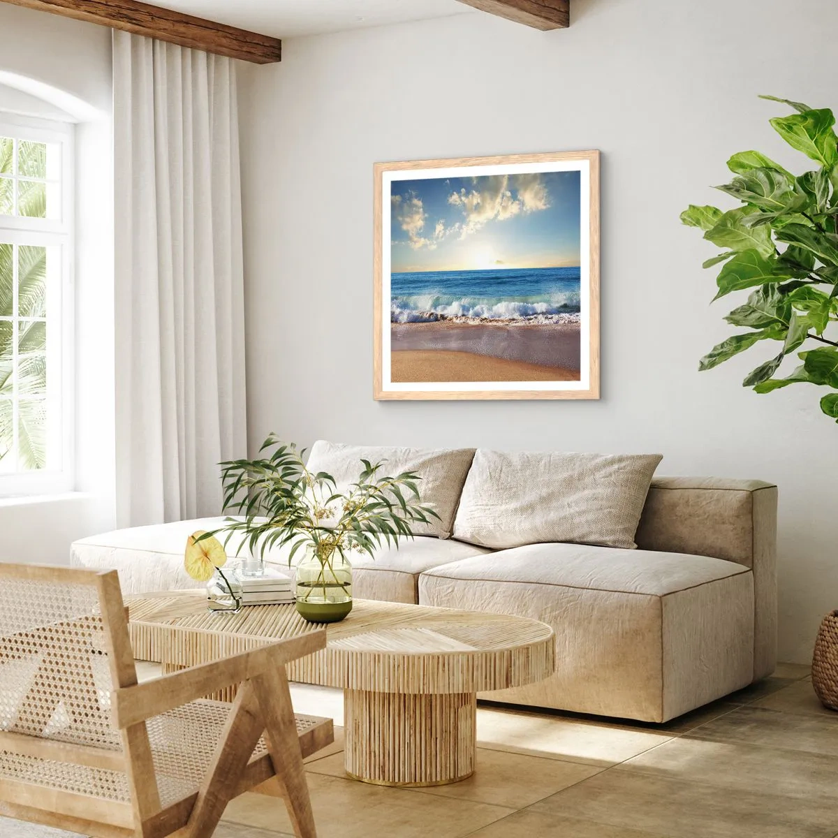 Affisch i ram av ljusek - Rörlighet och orörlighet samtidigt - 60x60 cm