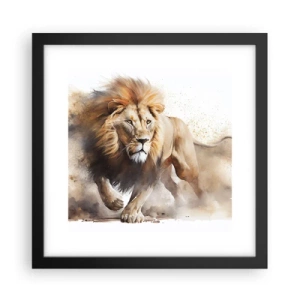 Affisch i svart ram - Kungen har gett sig av - 30x30 cm