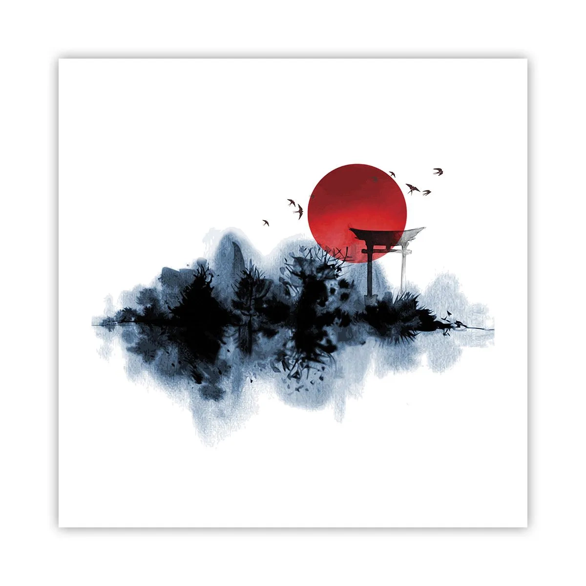Affisch - Japansk utsikt - 50x50 cm