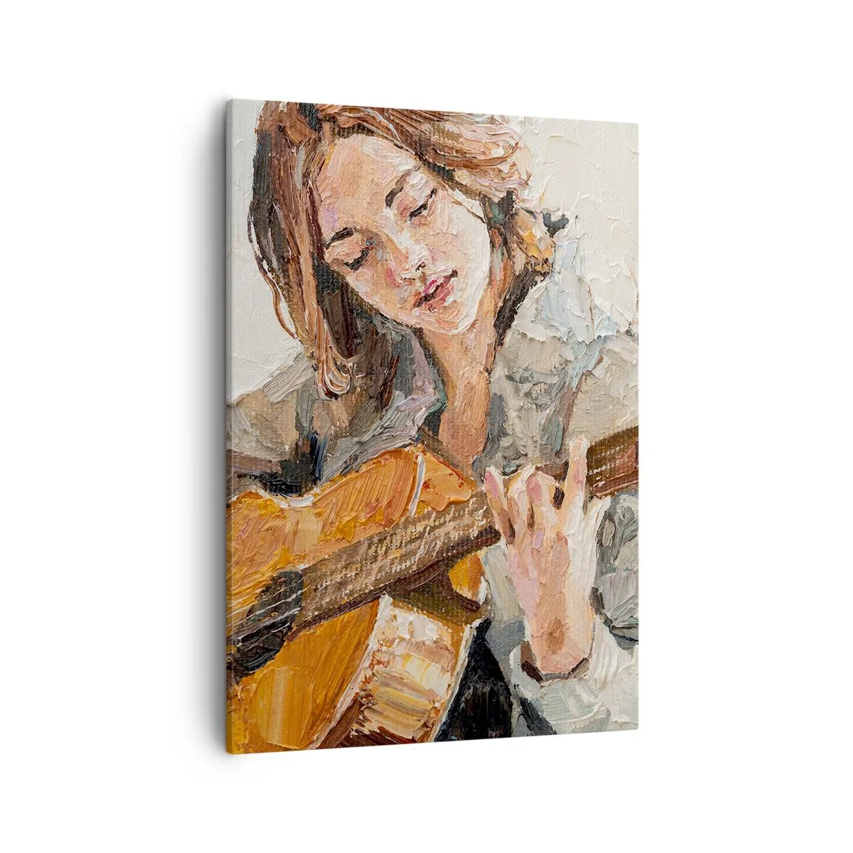 Canvastavla - Bild på duk - Konsert för gitarr och en flickas hjärta - 50x70 cm