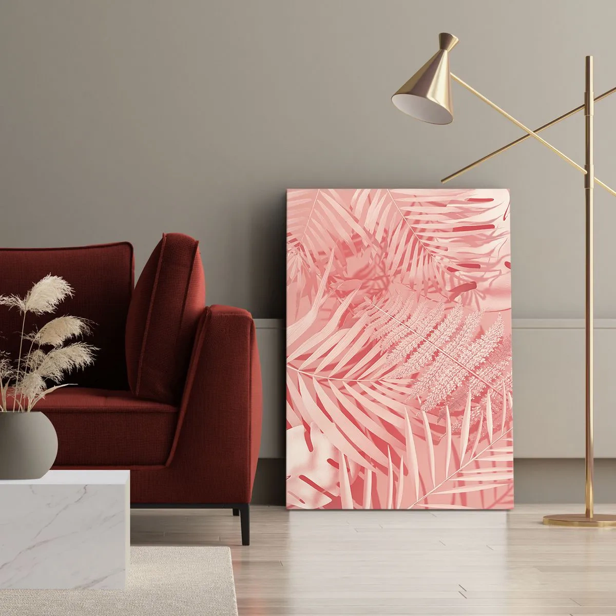Canvastavla - Bild på duk - Rosa koncept - 50x70 cm