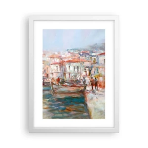 Affisch i vit ram - Pastellfärgad semester - 30x40 cm