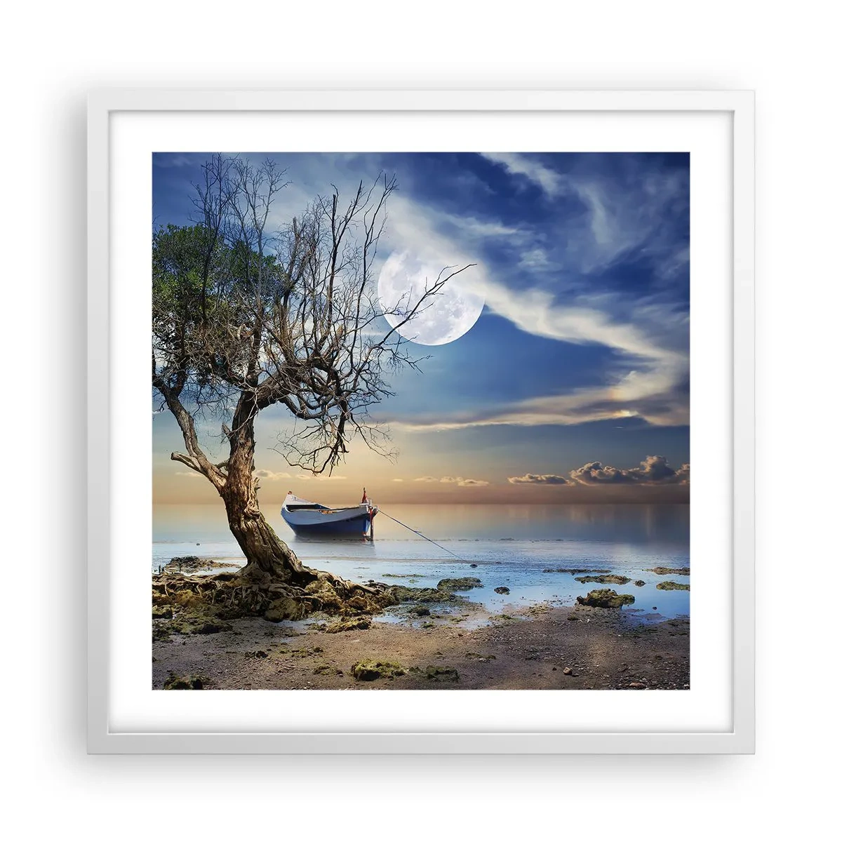 Affisch i vit ram - Är det slut eller början? - 50x50 cm