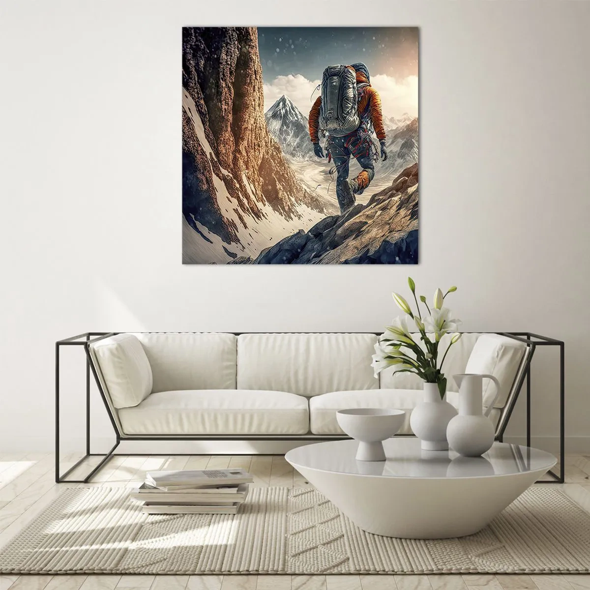 Glastavla - Bild på glas - Ensam krigare - 50x50 cm