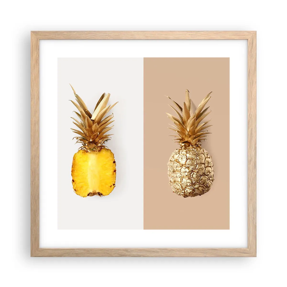 Affisch i ram av ljusek - Ananas för oss - 40x40 cm
