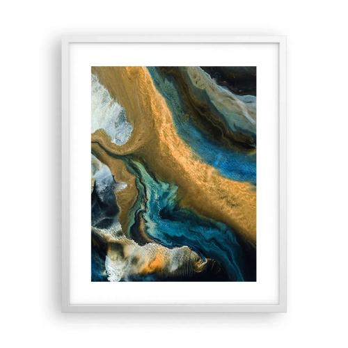 Affisch i vit ram - Blå – gul – ömsesidiga influenser - 40x50 cm