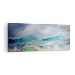Canvastavla - Bild på duk - "Orkanen vrålade med triumf…' - 100x40 cm