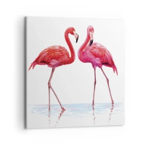 Canvastavla - Bild på duk - Rosa rendez-vous - 50x50 cm