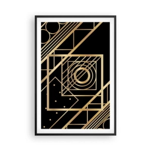 Affisch i svart ram - Gyllene geometri - 61x91 cm