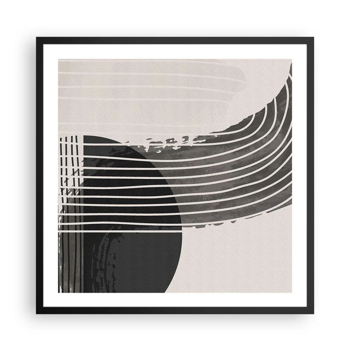 Affisch i svart ram - Dit och tillbaka - 60x60 cm