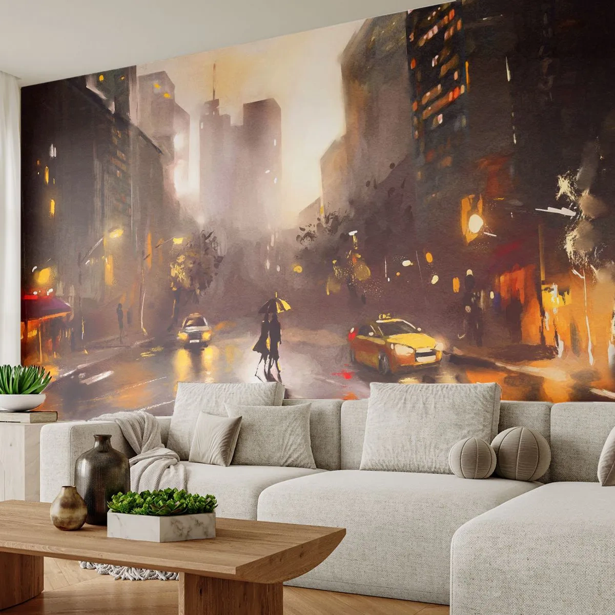 Fototapet Premium Canvas - I New Yorks ljus - New York, Manhattan, Arkitektur - 350x256 cm