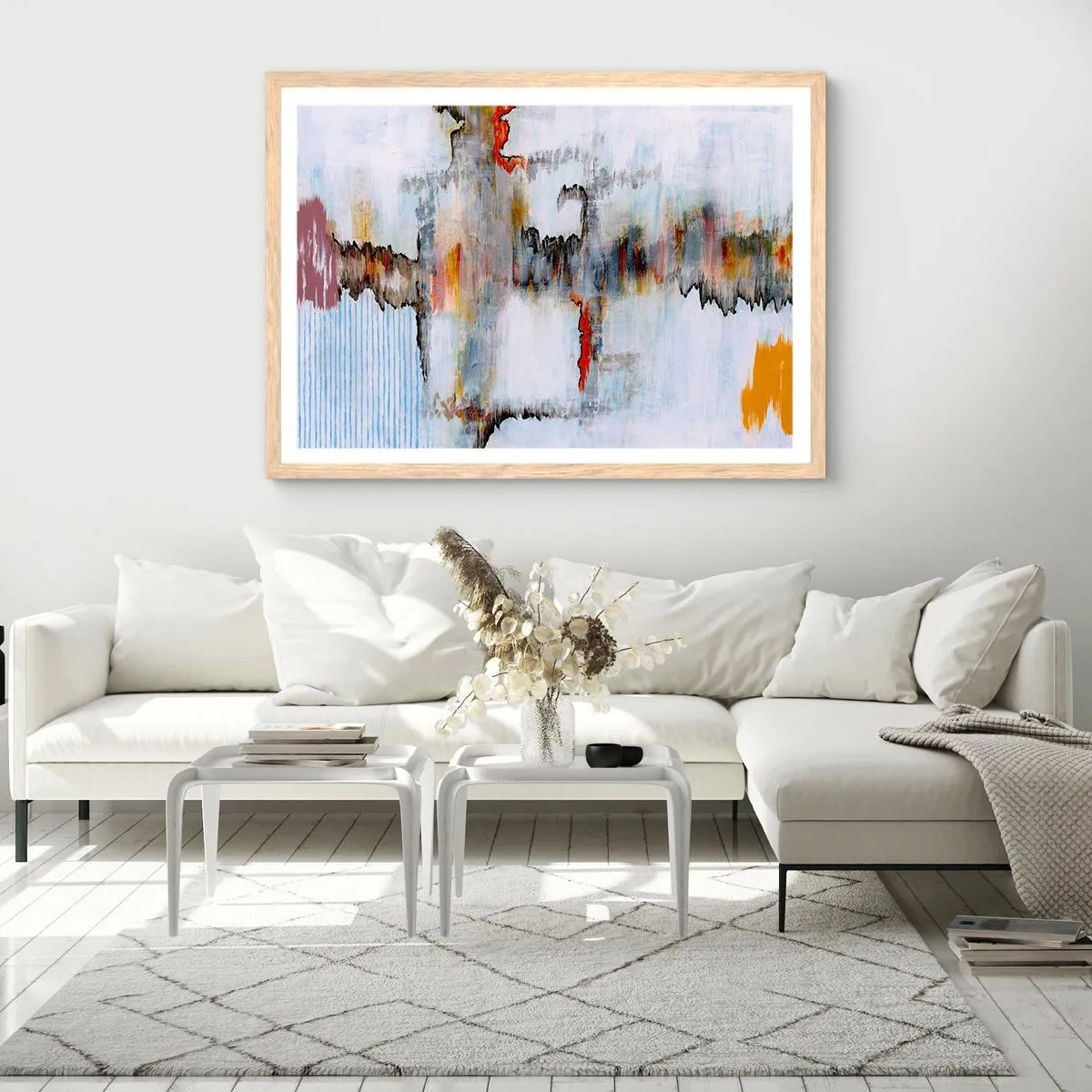 Affisch i ram av ljusek - Med pinne på vatten - 100x70 cm