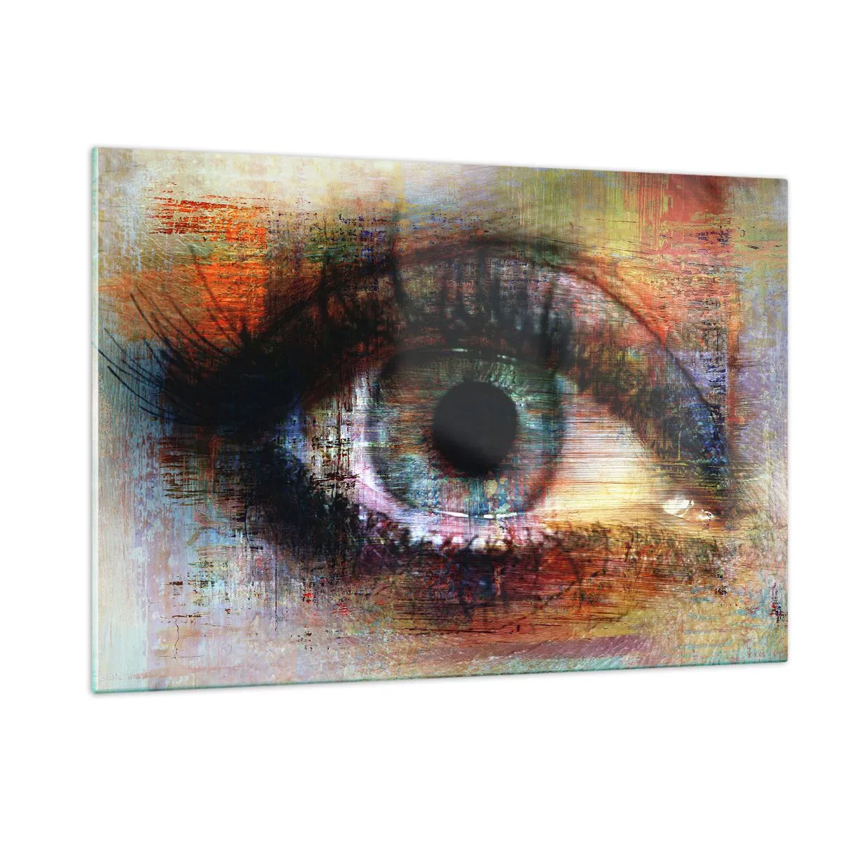 Glastavla - Bild på glas - Man kan titta in i själen - 120x80 cm