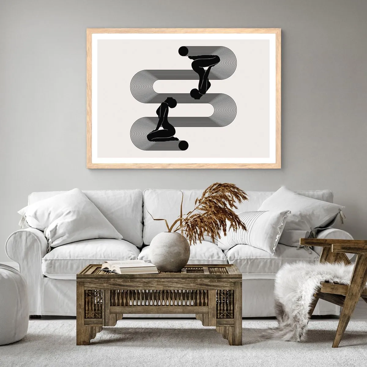 Affisch i ram av ljusek - Sensuell symmetri - 91x61 cm