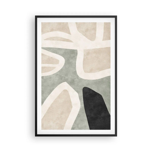 Affisch i svart ram - Komposition med svart motiv - 61x91 cm