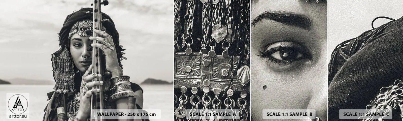 Fototapet Prov Standard Eco - Bara Orientens musik - Kvinna, Boho, Smycken - 100x30 cm