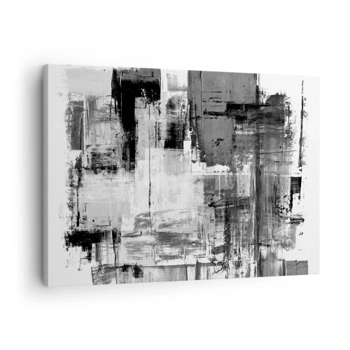 Canvastavla - Bild på duk - Abstrakt komposition i svart, vitt och grått - 70x50cm - Grått är vackert - Modern väggdekoration för vardagsrum och sovrum ARTTOR
