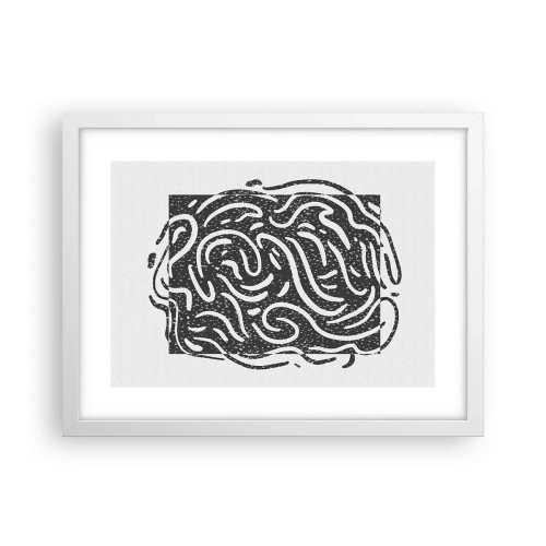 Affisch i vit ram - Abstraktion: en dans av glädje - 40x30 cm