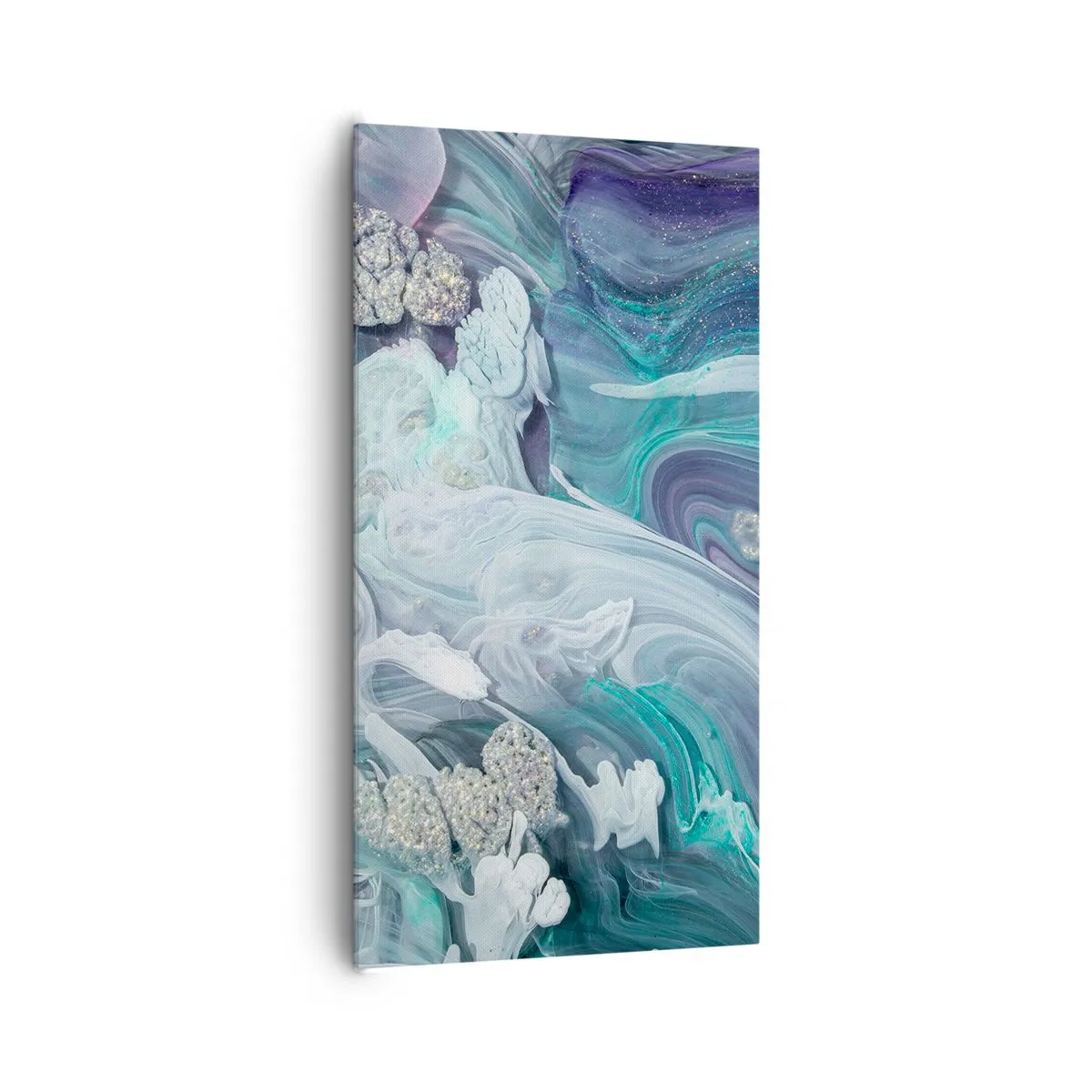 Canvastavla - Bild på duk - Blåhetens strömmar - 65x120 cm