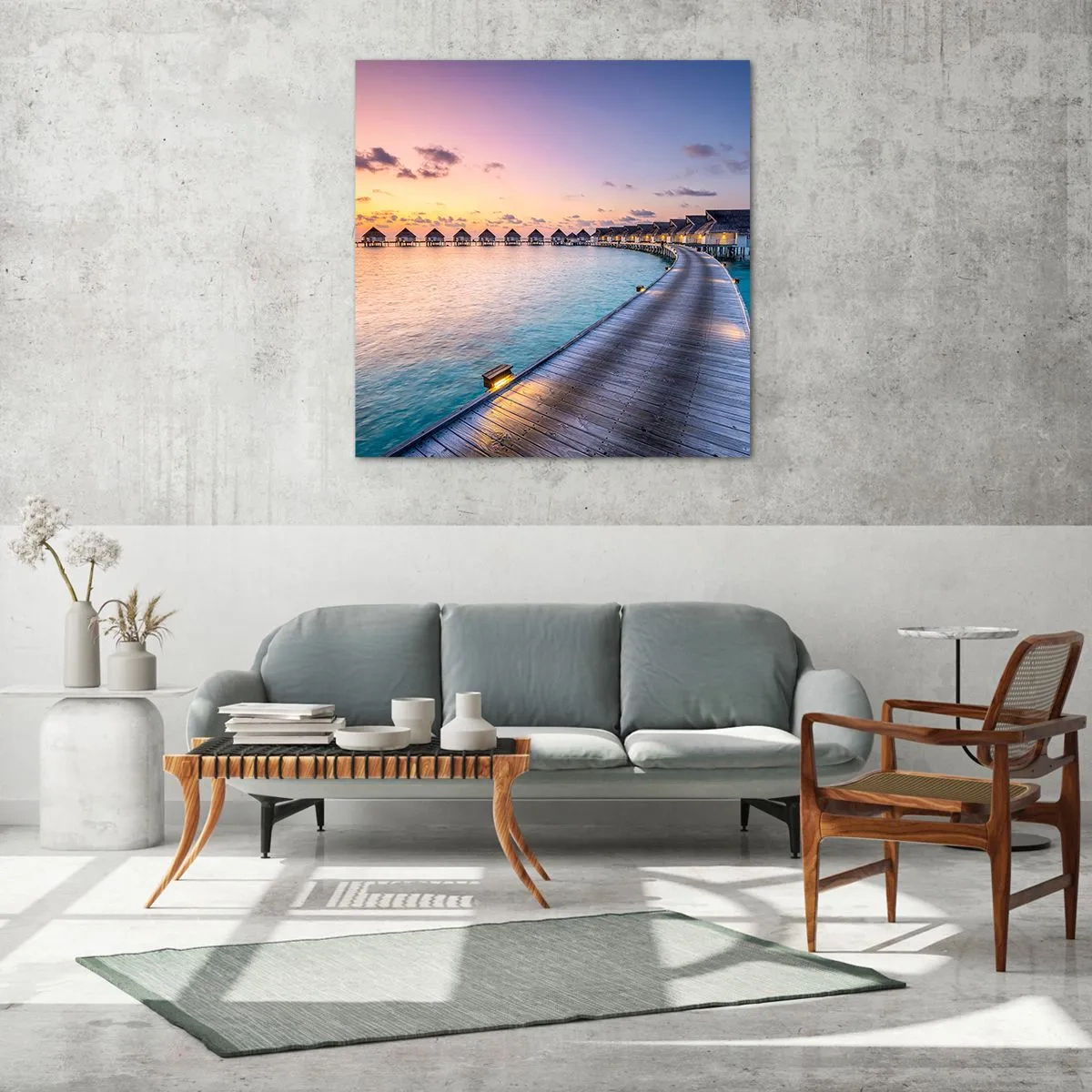 Glastavla - Bild på glas - Sommarsemester - tillbaka till källorna - 70x70 cm