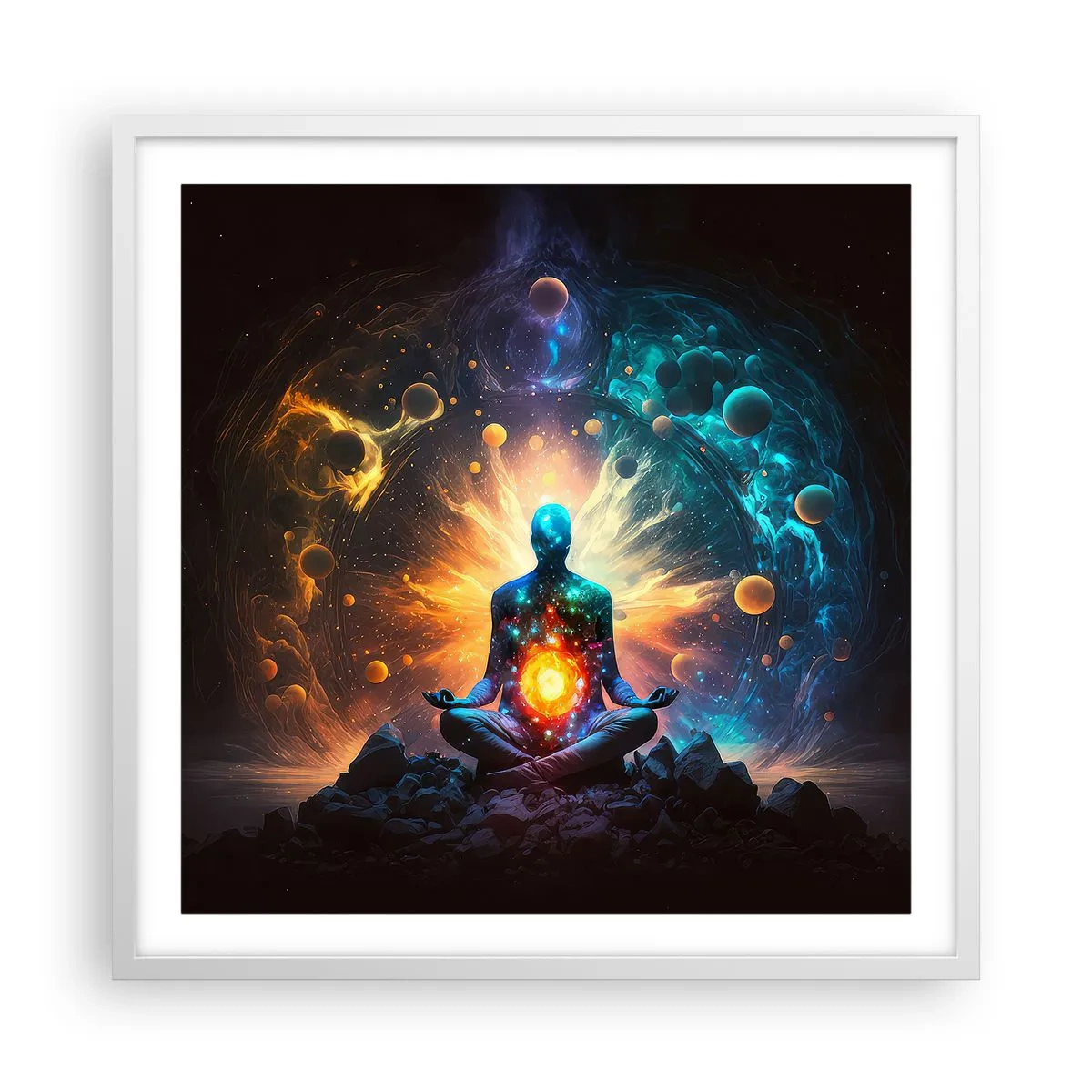 Affisch i vit ram - Kosmisk stillhet - 60x60 cm