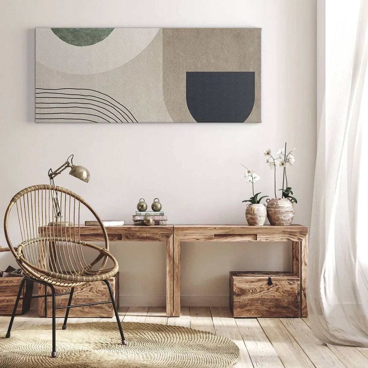 Canvastavla - Bild på duk - Ovalens mjukhet - 100x40 cm