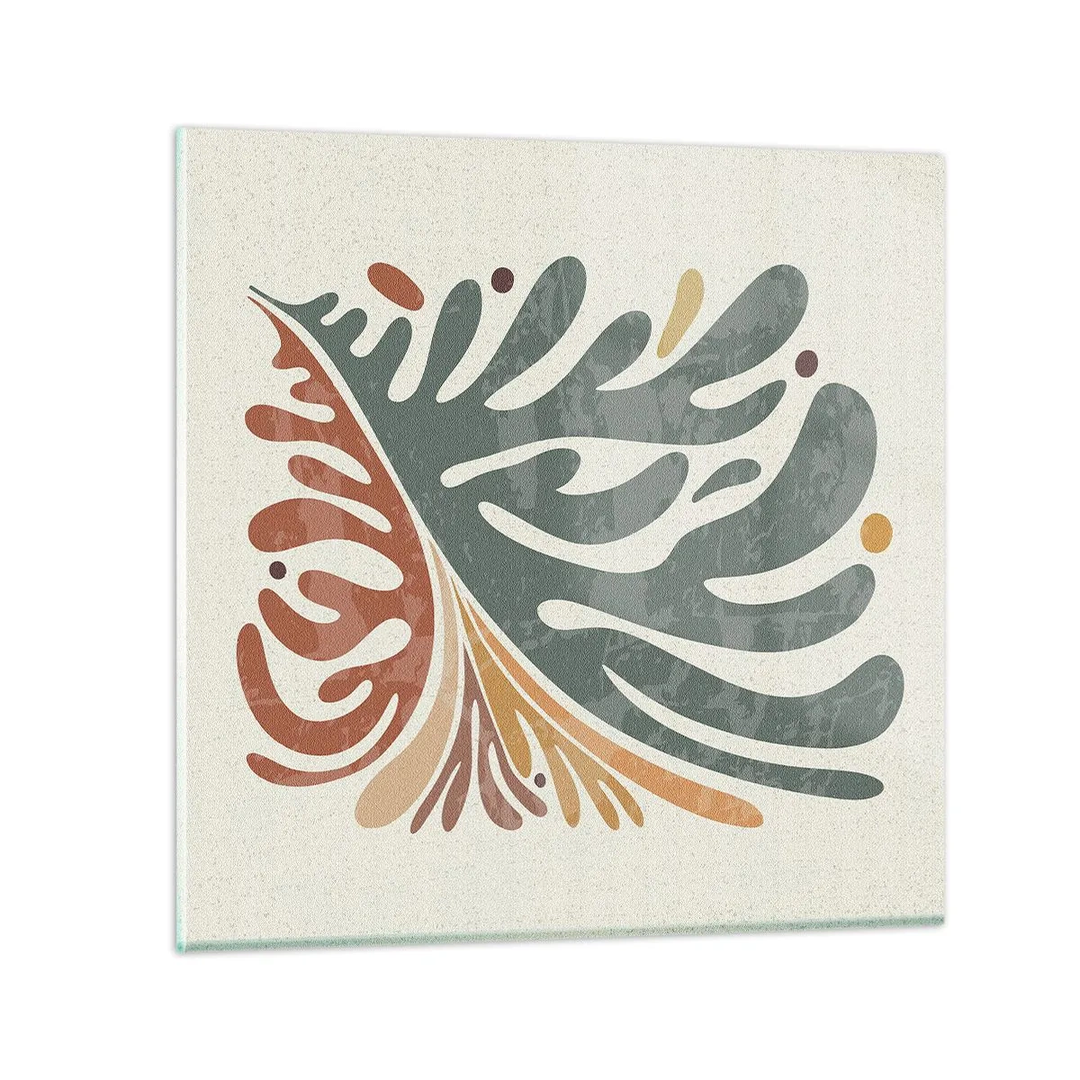 Glastavla - Bild på glas - Flerfärgat blad - 30x30 cm