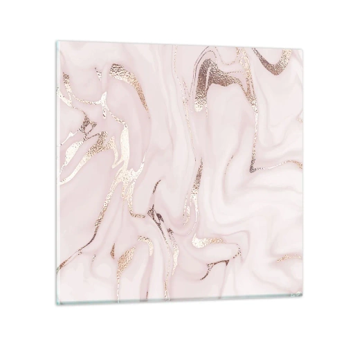 Glastavla - Bild på glas - Rosa raseri - 40x40 cm