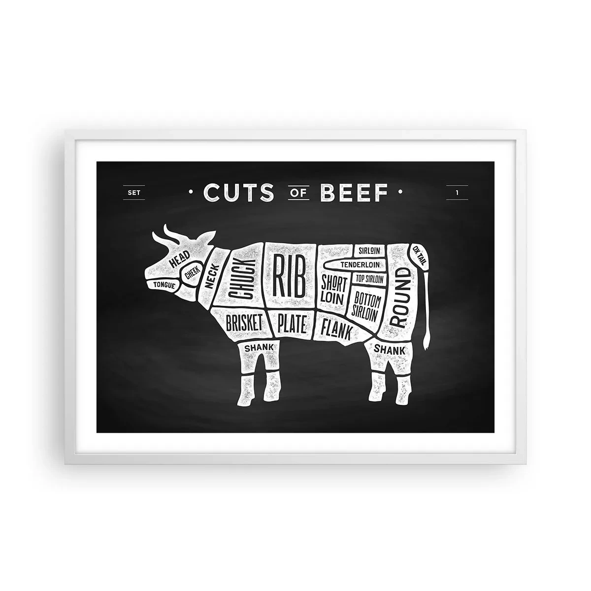 Affisch i vit ram - Styckarens ABC - 70x50 cm