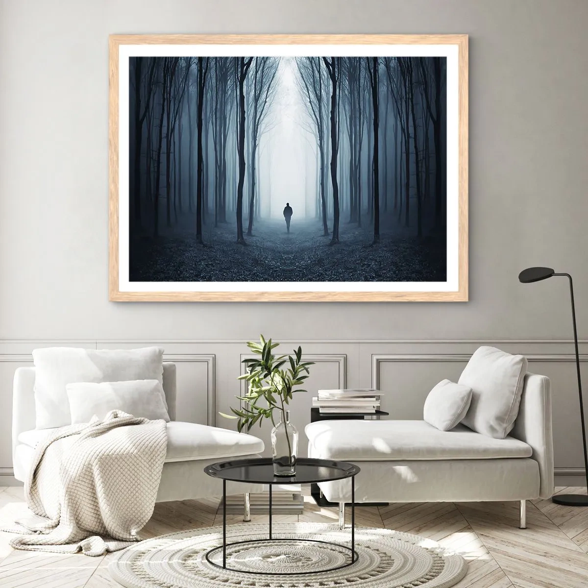 Affisch i ram av ljusek - Och allt är enkelt och klart - 100x70 cm