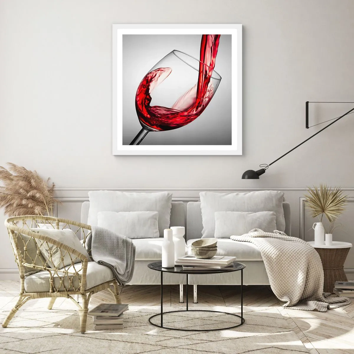 Affisch i vit ram - Färg - rörelse - ljud - 30x30 cm