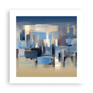 Affisch - Blå konstruktion - 40x40 cm