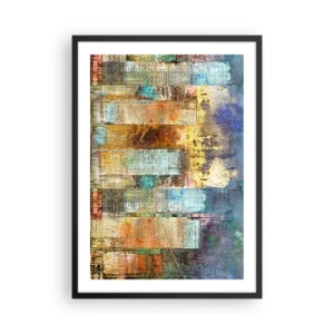 Affisch i svart ram - Akvarell stingrocka i nyanser av blått på en ljus bakgrund - 50x70cm - Solig metropol - Modern väggdekoration för vardagsrum och sovrum ARTTOR