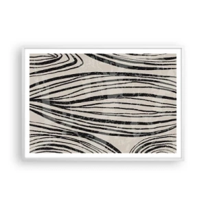 Affisch i vit ram - Stänk av linjer - 100x70 cm