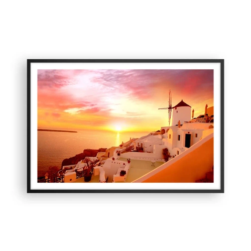 Affisch i svart ram - Smälta sig in i vitt och guld - 91x61 cm