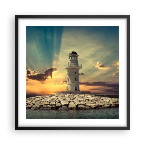 Affisch i svart ram - Ljus - Godhet - Skönhet - 50x50 cm