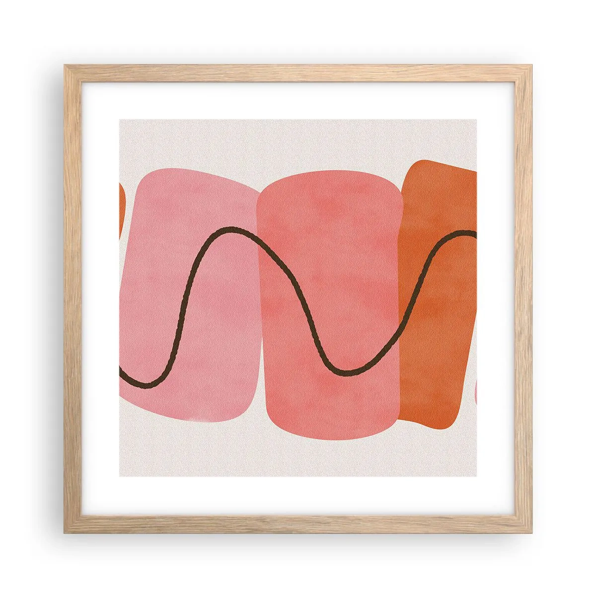 Affisch i ram av ljusek - Formernas mjuka rörelse - 40x40 cm