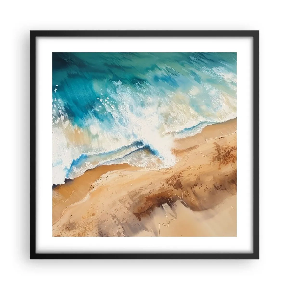 Affisch i svart ram - Den återkommande vågen - 50x50 cm