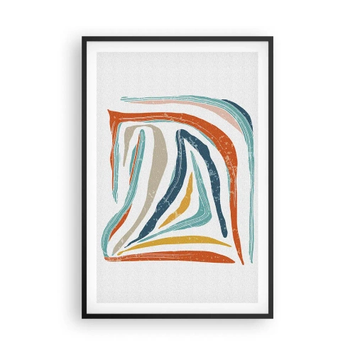 Affisch i svart ram - Vänligt leende abstraktion - 61x91 cm