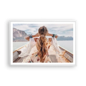 Affisch i vit ram - På väg mot lycka - 91x61 cm