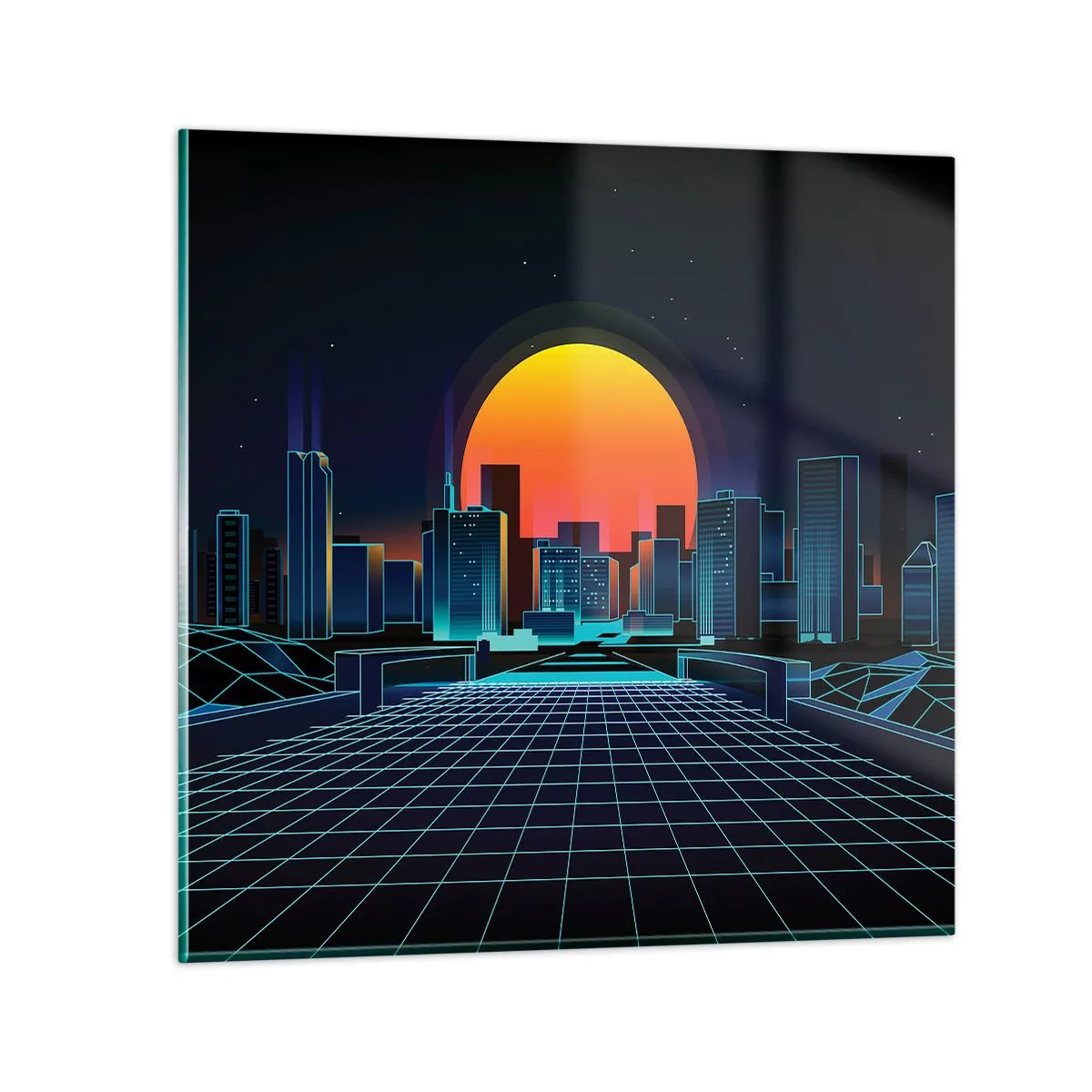 Glastavla - Bild på glas - Vill du fortfarande till verkligheten? - 40x40 cm