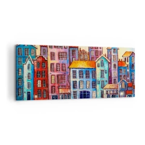 Canvastavla - Bild på duk - En sagostad  - 120x50 cm