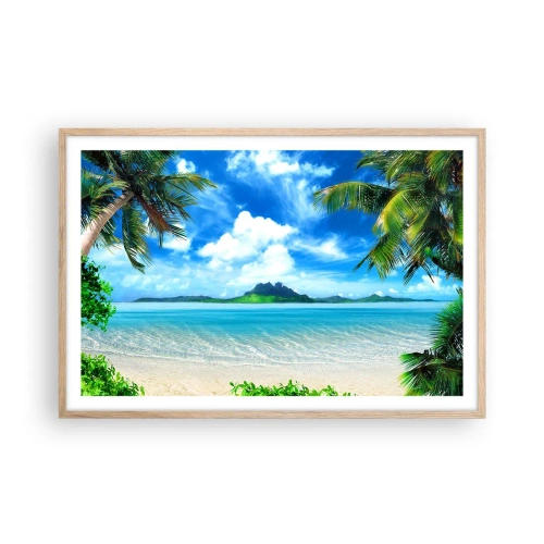 Affisch i ram av ljusek - Tropikens azur - 91x61 cm