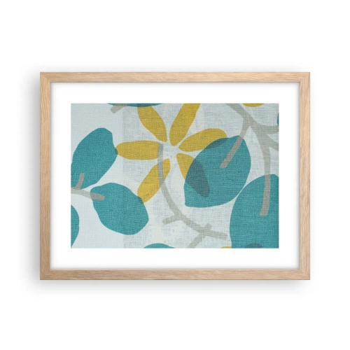 Affisch i ram av ljusek - Bland azurblå blad - 40x30 cm