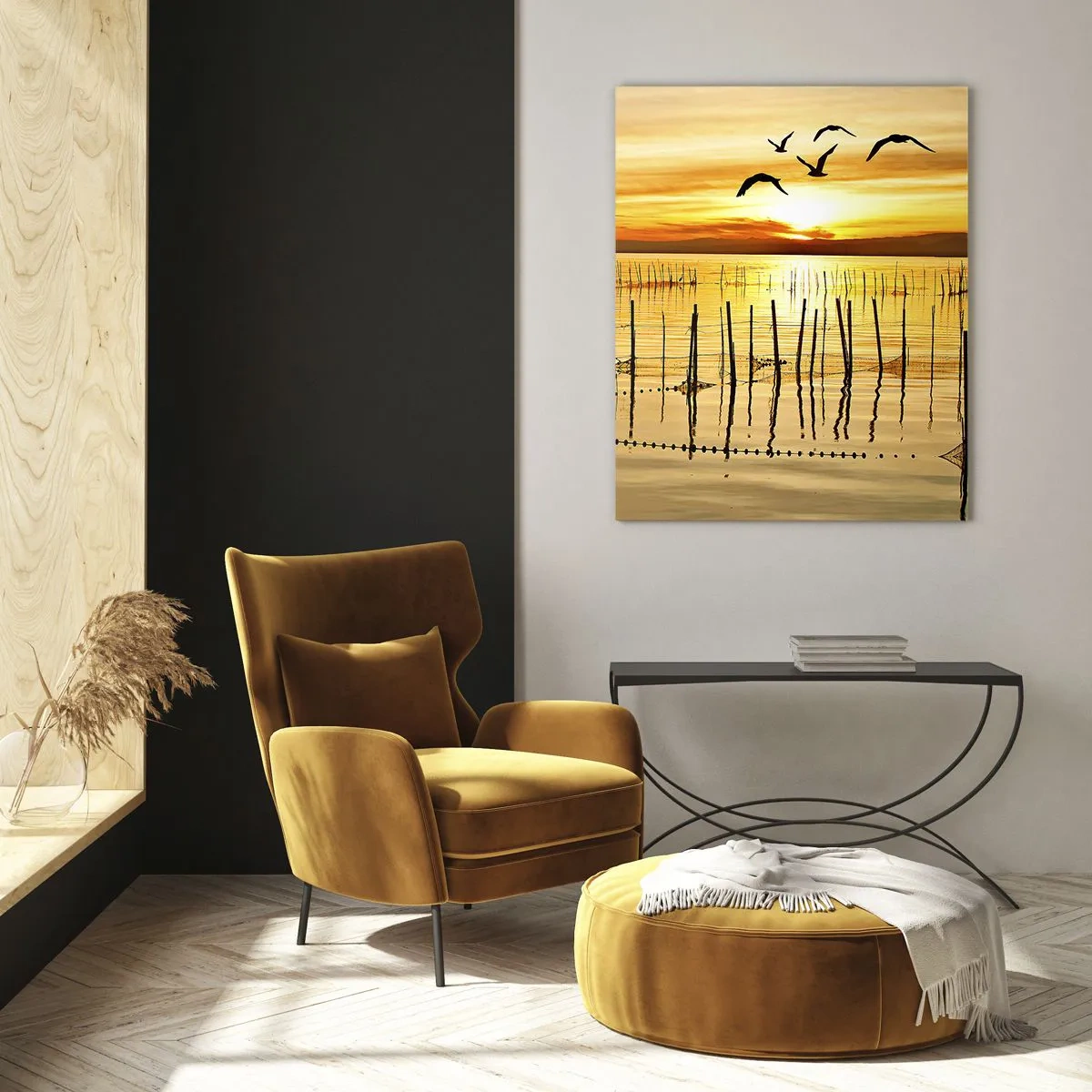 Glastavla - Bild på glas - Fiskevatten - 50x70 cm