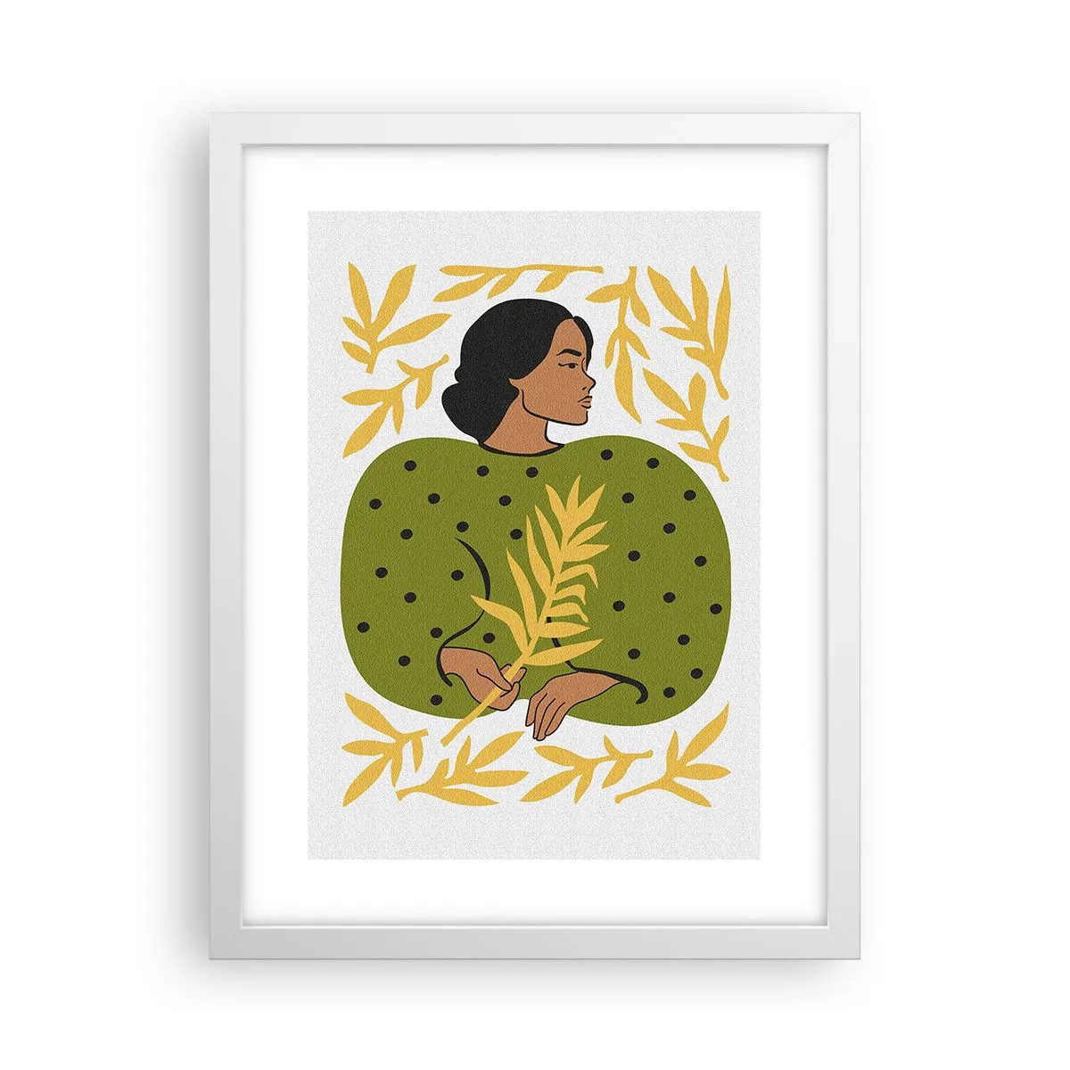 Affisch i vit ram - Hawaiiansk flicka - 30x40 cm