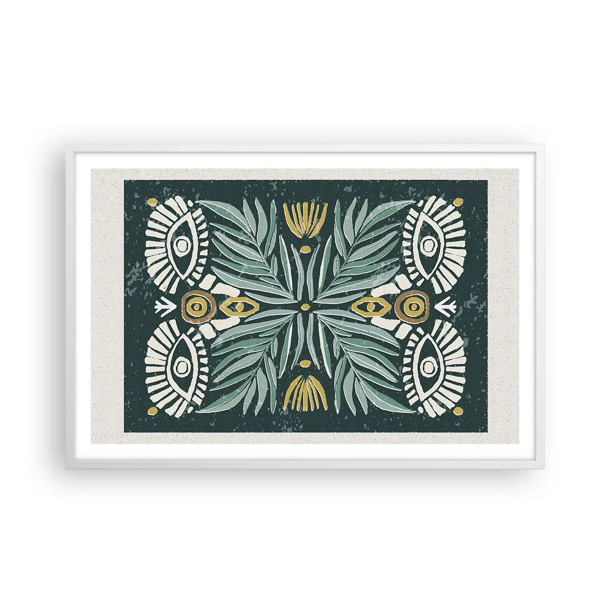 Affisch i vit ram - Som ett folkligt mönster - 91x61 cm