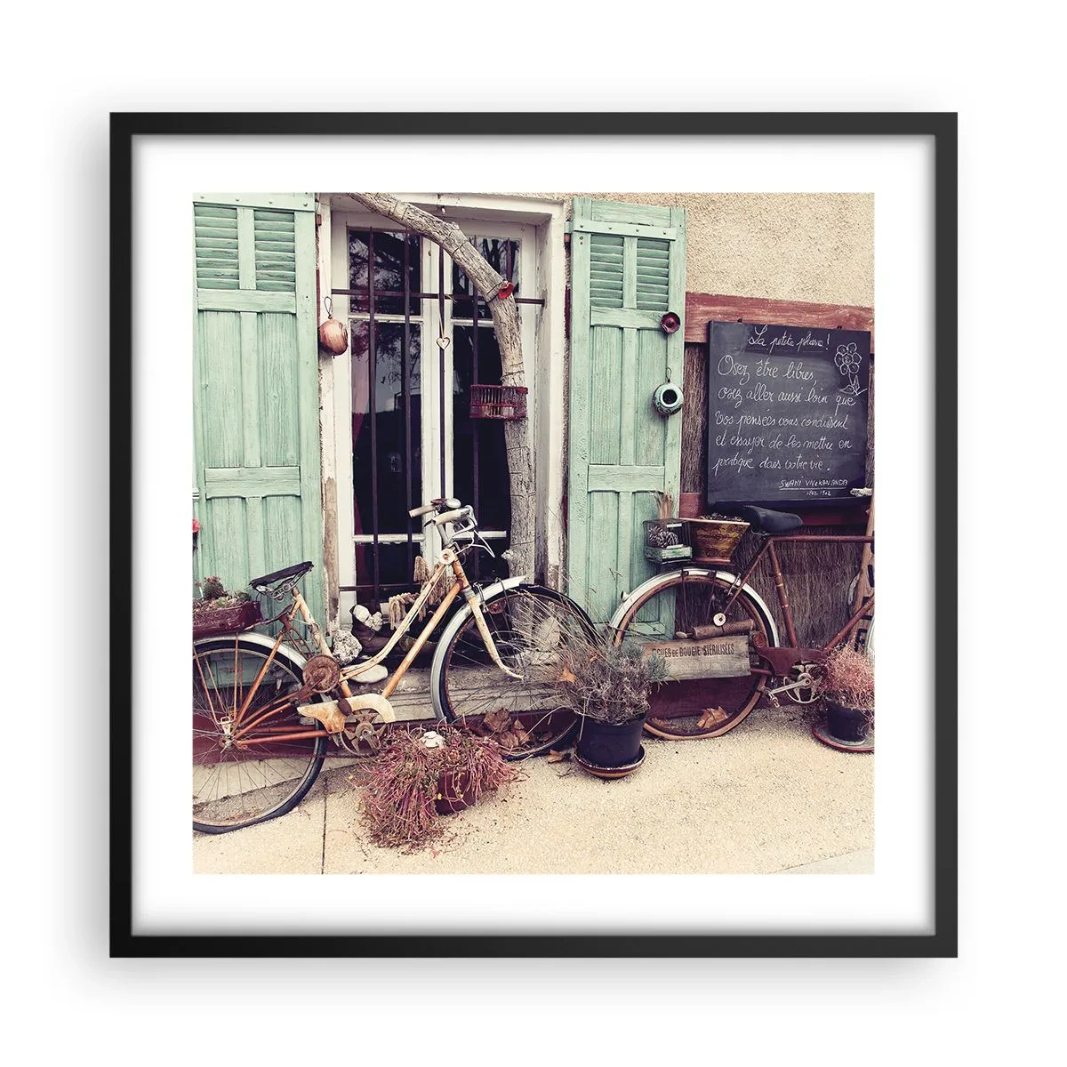 Affisch i svart ram - Länge leve provinsen - 50x50 cm