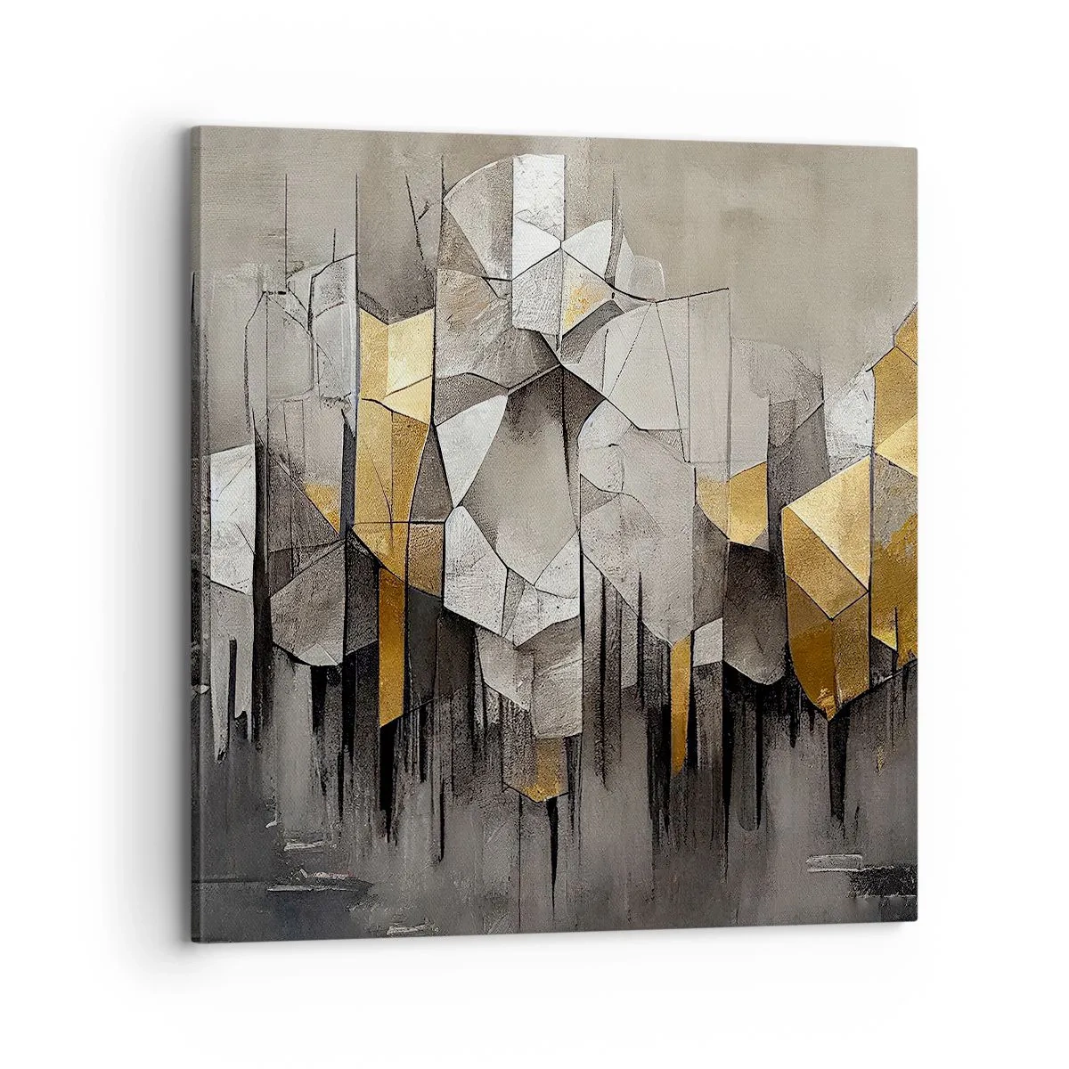 Canvastavla - Bild på duk - Komposition av is och ljus - 70x70 cm